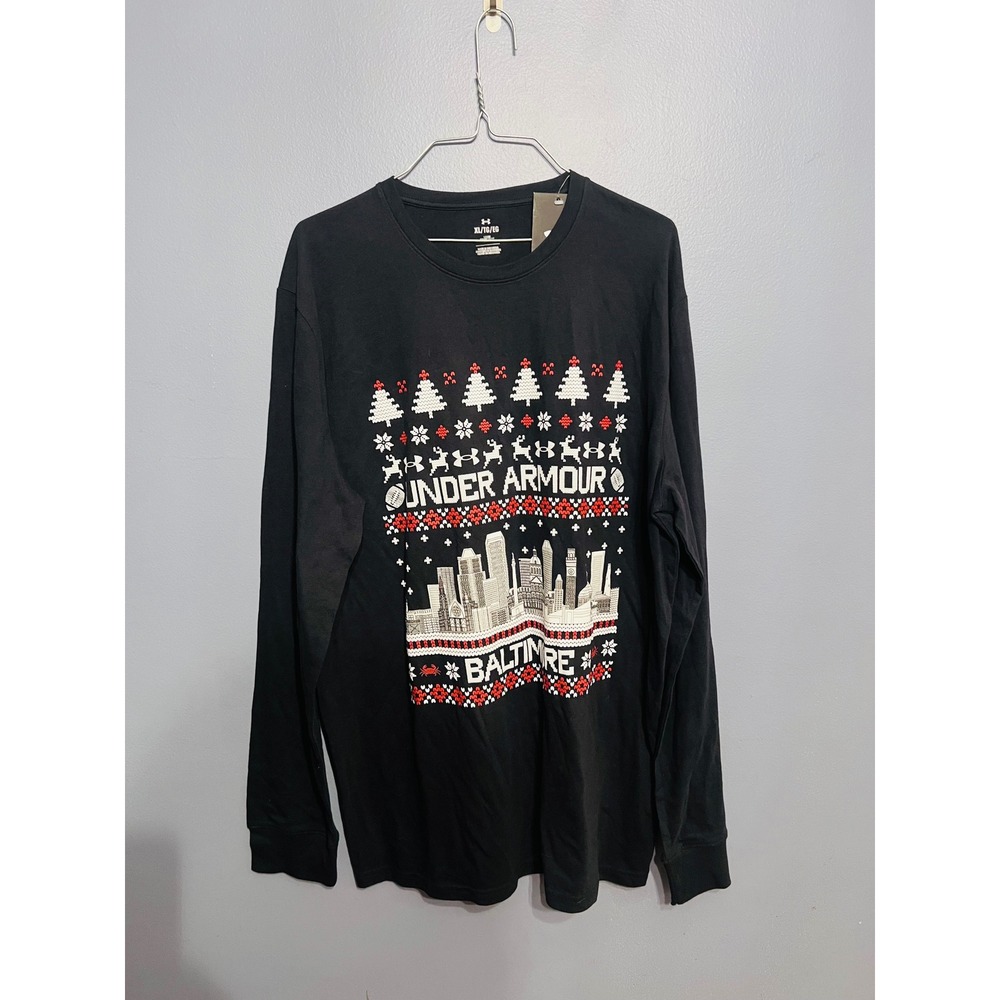 Under Armour Baltimore Ravens Football Ugly Christmas Long Sleeve Shirt SZ M NWT